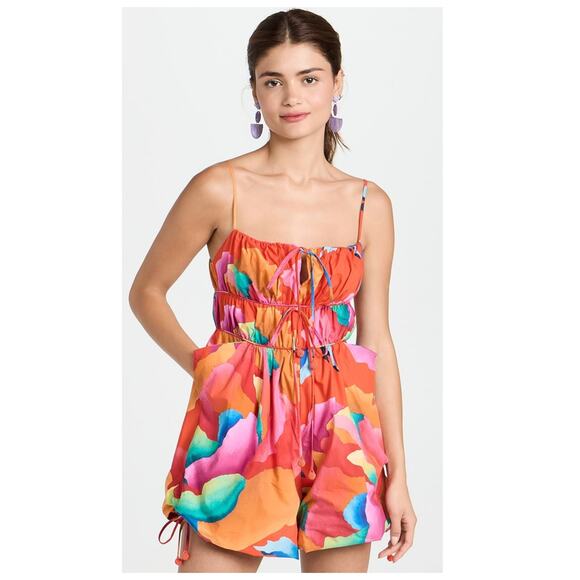 FARM Rio Ombre Chita Red Romper Size XS - Picture 1 of 15